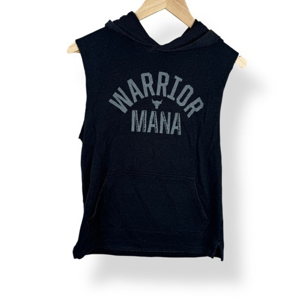 Under Armour‎ Hoodie Project Rock Muscle Tank Gray Boys Size XL Gym Streetwear